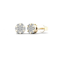 Diamond Round Stud Earrings (14K)
