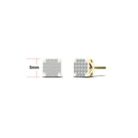 Diamond Square Stud Earrings (14K)