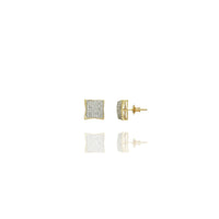 Square Diamond Stud Earrings (14K)
