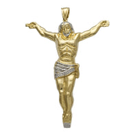 Lightweight Textured Jesus Crucified Pendant (14K)