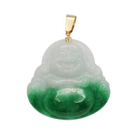 Laughing Buddha Jade Pendant (14K)