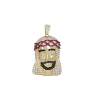 Zirconia Jesus Head Pendant (14K)