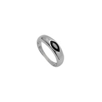 Black Stone Band Ring (Silver)