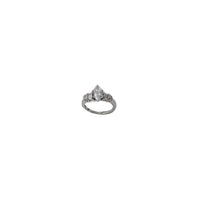 Cubic Zirconia Marquise Stone Engagement Ring (Silver)