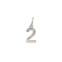 Sparkling Number 2 Charm Pendant (Sterling Silver)