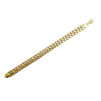 Two-Tone W Link Fancy Bracelet (14K)
