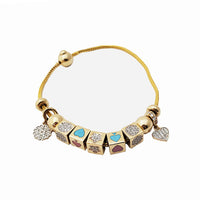 Snake Link Charm Bracelet (14K).