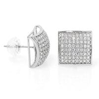 Square CZ Stud Earrings (14K)