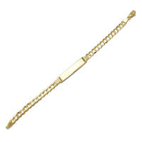 Solid Plain Italian Cuban Baby ID Bracelet (18 K)