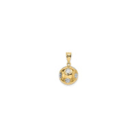 3D Two-Tone Gold Football Soccer Ball Pendant (14K)