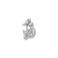White Gold Satin Mermaid Pendant (14K) front - Popular Jewelry - New York