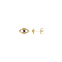 Amethyst and White Sapphire Evil Eye Stud Earrings (14K) main - Popular Jewelry - New York