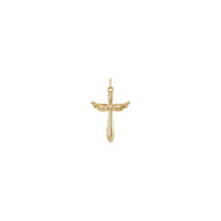 Angel Wings Heart Cross Pendant (14K) front - Popular Jewelry - New York