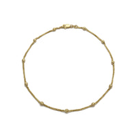 Diamond-Cut Beads Wheat Anklet (14K) Popular \Jewelry - New York