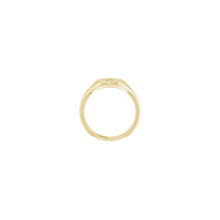 Diamond Shining Star Oval Signet Ring (14K) setting - Popular Jewelry - New York