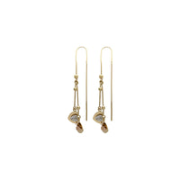Double Hearts Tricolor Threader Earrings (14K) Popular Jewelry - New York