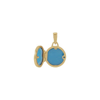 Engravable Round Locket Pendant (14K) open - Popular Jewelry - New York