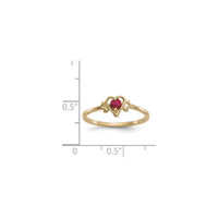 Heart Outlined July Birthstone Ruby Ring (14K) scale - Popular Jewelry - New York