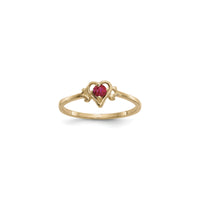 Heart Outlined July Birthstone Ruby Ring (14K) main - Popular Jewelry - New York