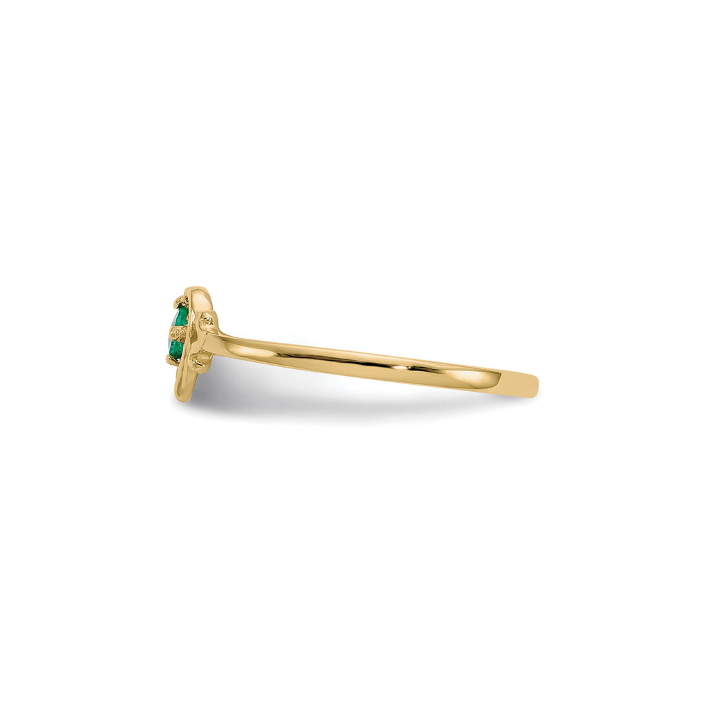 Heart Outlined May Birthstone Emerald Ring (14K) – Popular J