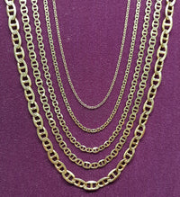 Solid Mariner Flat Link Chain (14K) front - Popular Jewelry - New York