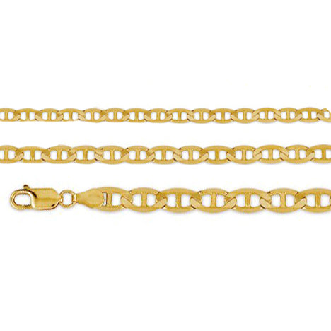 Solid Mariner Flat Link Chain (14K) links - Popular Jewelry - New York