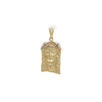 Multi-Texture Tricolor Jesus Christ Head Pendant (14K) large - Popular Jewelry - New York