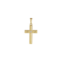 Natural Diamond Hearted Cross Pendant (14K) engraved - Popular Jewelry - New York
