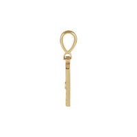 Natural Diamond Sun Tag Pendant (14K) side - Popular Jewelry - New York