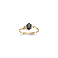 Oval Blue Sapphire Solitaire Ring (14K) front - Popular Jewelry - New York