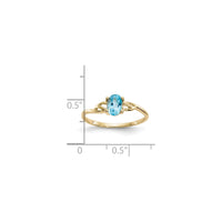 Oval Blue Zircon Solitaire Ring (14K) scale - Popular Jewelry - New York