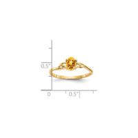 Oval Citrine Solitaire Ring (14K) scale - Popular Jewelry - New York