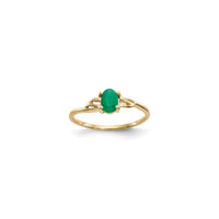 Oval Emerald Solitaire Ring (14K) front - Popular Jewelry - New York