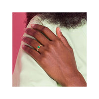 Oval Emerald Solitaire Ring (14K) preview - Popular Jewelry - New York
