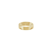 Rose Relief Pattern Band Ring (14K) front - Popular Jewelry - New York