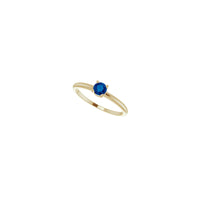 Round Natural Blue Sapphire Solitaire Ring (14K) diagonal - Popular Jewelry - New York