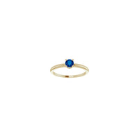 Round Natural Blue Sapphire Solitaire Ring (14K) front - Popular Jewelry - New York