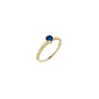 Round Natural Blue Sapphire Solitaire Ring (14K) main - Popular Jewelry - New York