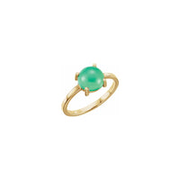 Round Natural Chrysoprase Cabochon Ring (14K) Popular Jewelry - New York
