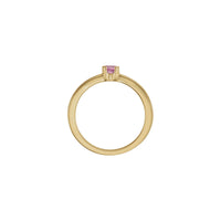 Round Natural Pink Tourmaline Stackable Ring (14K) side - Popular Jewelry - New York