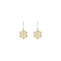 Snowflake Dangle Earrings (14K) front - Popular Jewelry - New York