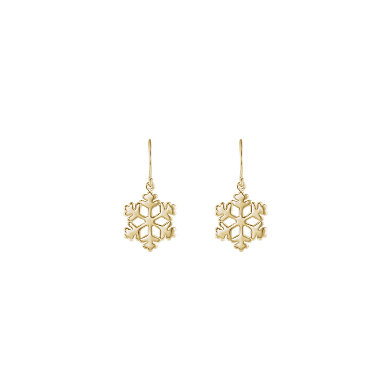 Snowflake Dangle Earrings (14K) front - Popular Jewelry - New York