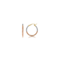 Tri-Color Bamboo Hoop Earrings (14K) 30 mm