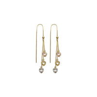 Tricolor Radiant Heart Trio Threader Earrings (14K) Popular Jewelry - New York