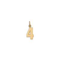 Varsity Number 4 Pendant (14K) front - Popular Jewelry - New York