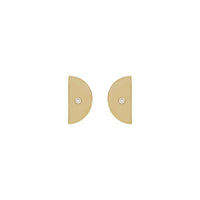 White Diamond Quarter Moon Stud Earrings