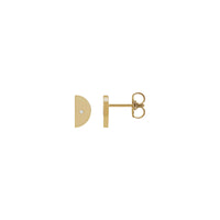White Diamond Quarter Moon Stud Earrings