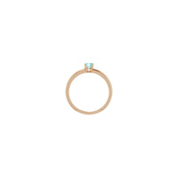 4 mm Round Natural Blue Zircon Solitaire Ring (14K Rose) setting - Popular Jewelry - New York