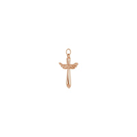 Angel Wings Heart Cross Pendant (Rose 14K) diagonal - Popular Jewelry - New York