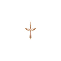Angel Wings Heart Cross Pendant (Rose 14K) front - Popular Jewelry - New York